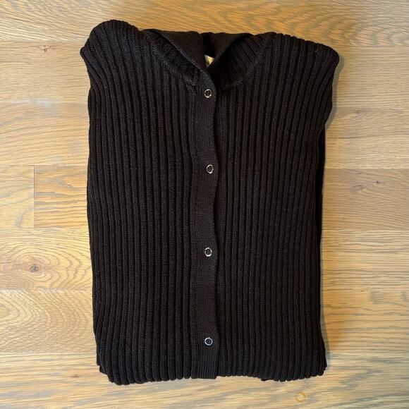 VTG Y2K Jones New York Heavy Long Cardigan Sweater Duster Brown Womens Large - Picture 7 of 7